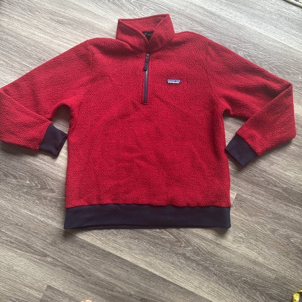 Patagonia 1/4 Zip Fleece Pullover Size XL Red Outdoor Sweater